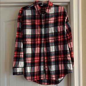 Old Navy Red and Black Plaid Shirt